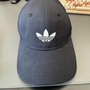 Adidas Kids Black Hat with White Trefoil